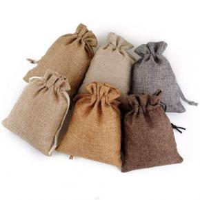 Custom gift burlap jute drawstring bag