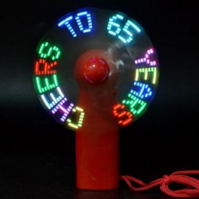 Mini Portable Handy Led Custom Message Battery Fan