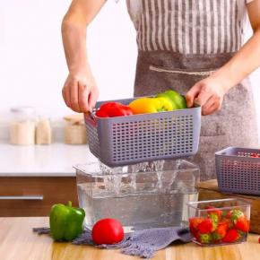 Kitchen Accessories Set Vegetable Storage Plastic Pasta Basket Boxes Set For Kitchen