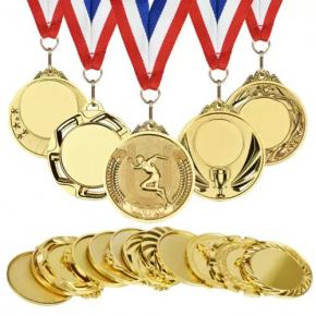 Wholesale Custom Sports Medals Award Metal Blank Medal And Trophies With Ribbon Soccer Swimming Basketball Running Game Medal