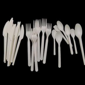 Compostable disposable pla/cpla biodegradable cutlery with napkin plastic cutlery set disposable pla spoon bio