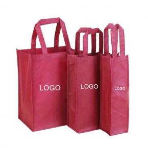 Promotional Bolsa de vino Reusable Nonwoven Wine Bag 4bottle 6 Bottle Non Woven Fabric Wine Bag Wine Bottle Bag With Handle