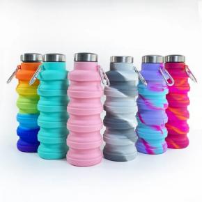 Collapsible Silicone Water Bottle Foldable Water Bottle Leak Proof Reusable Sports Drinking Bottle